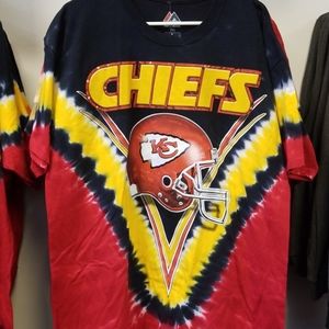 KANSAS CITY CHIEFS V DYE TIE DYE T SHIRT